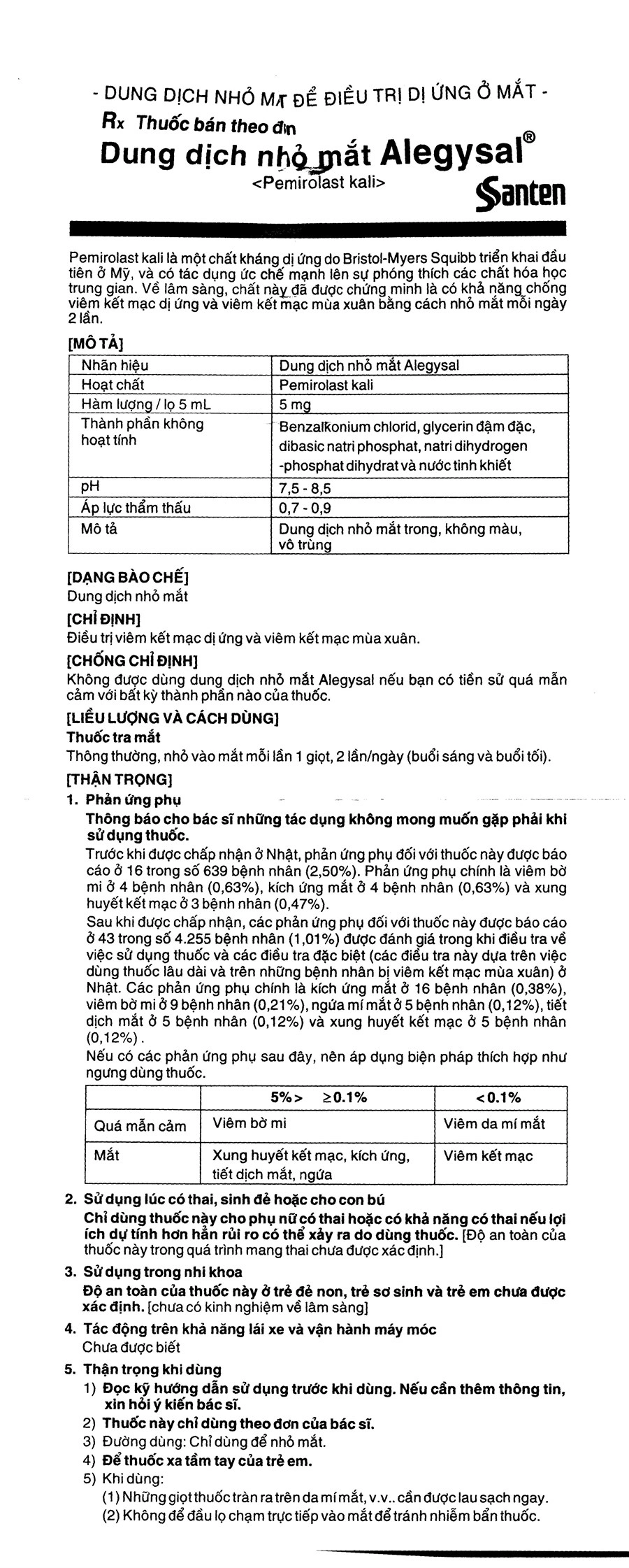 Dung dịch nhỏ mắt Alegysal 0.1% điều trị viêm kết mạc chai 5ml - 4